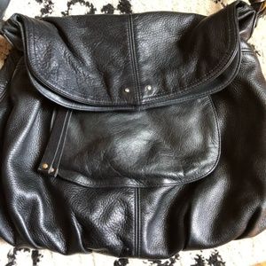 SOLD Black Leather Hobo Bag